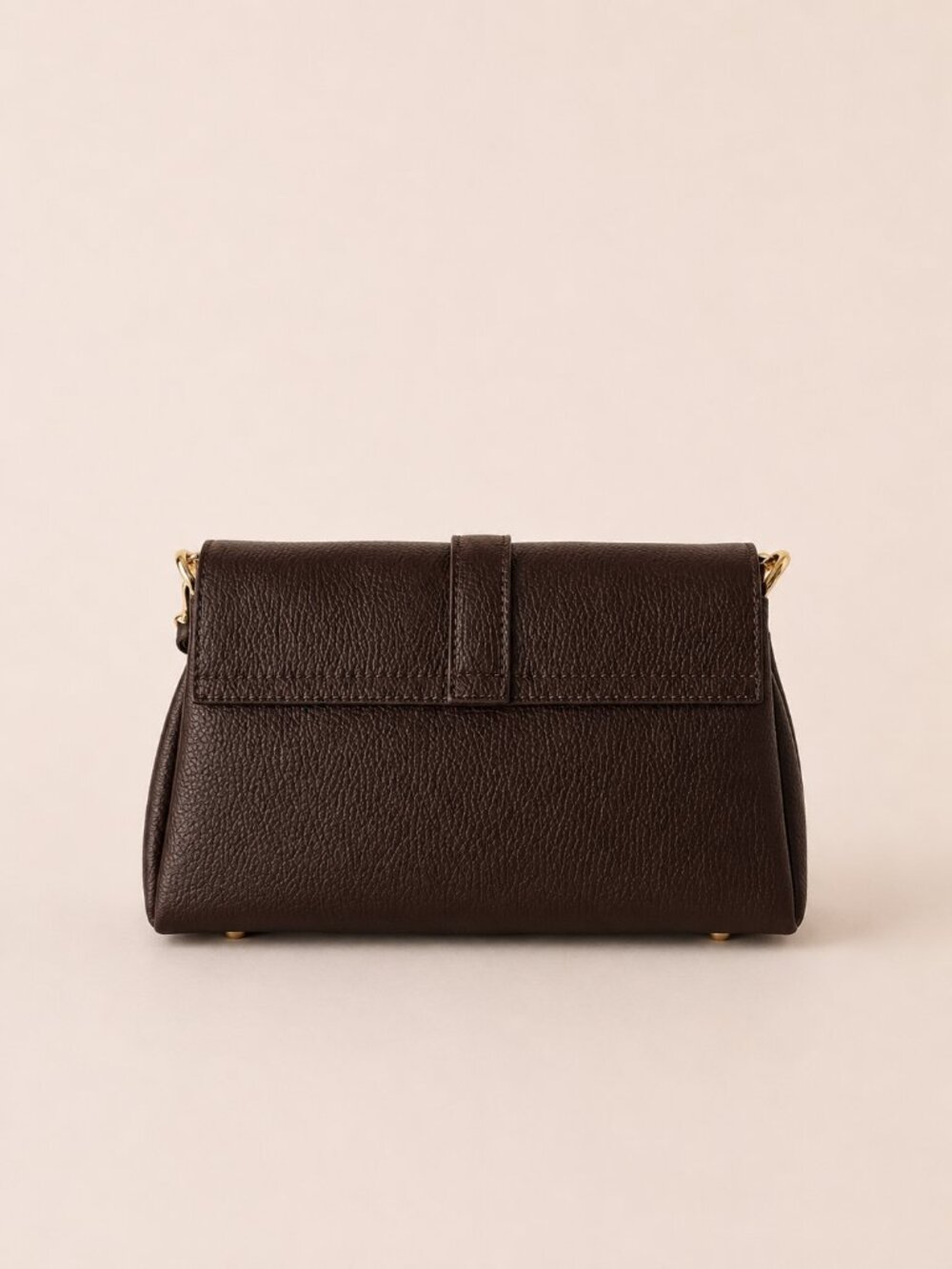 Dark Brown Italian Leather Crossbody Bag, Structured Shoulder Purse - Picture 10 of 12